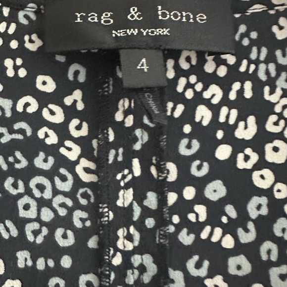 Rag & Bone Danise Silk Blouse Leopard Print Floral Abstract Pattern Size 4 EUC - Picture 3 of 10